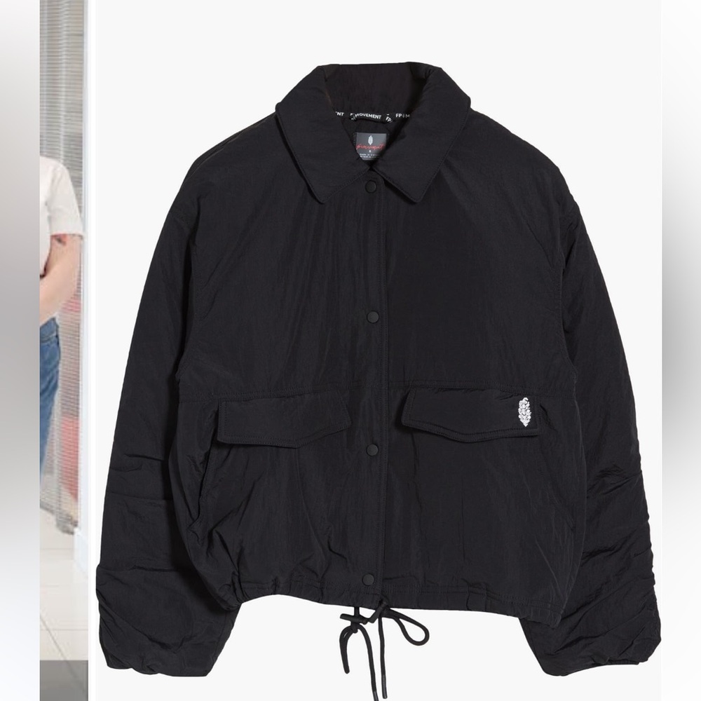 Free People: Off The Bleachers Coaches Jacket - Black NWOT Large - Picture 6 of 13